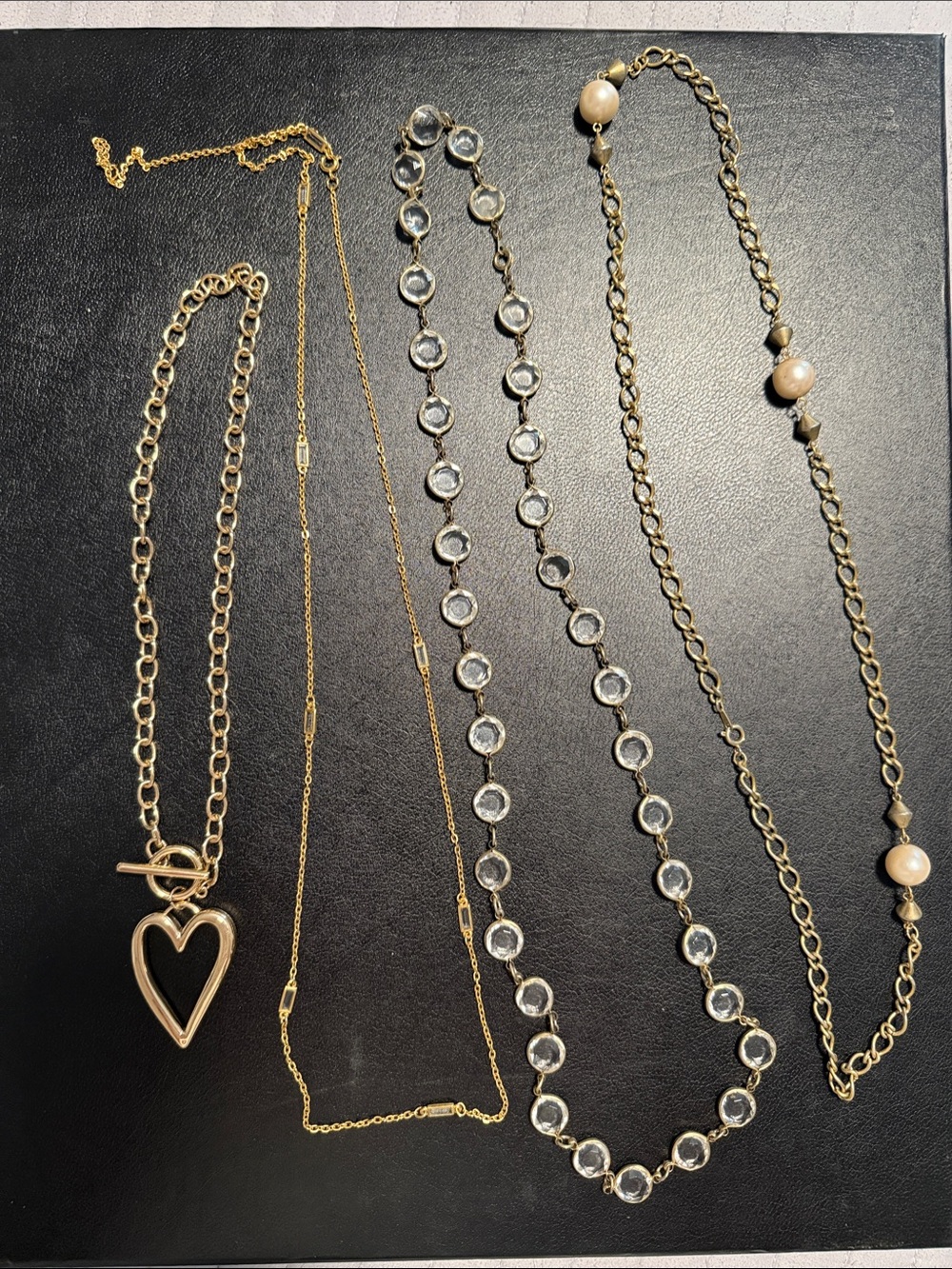 Vintage Gold Tone Costume Jewelry Necklace Bundle Set Lot